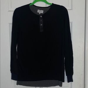 Men's Extra-Warm Black Long Sleeve Henley Shirt